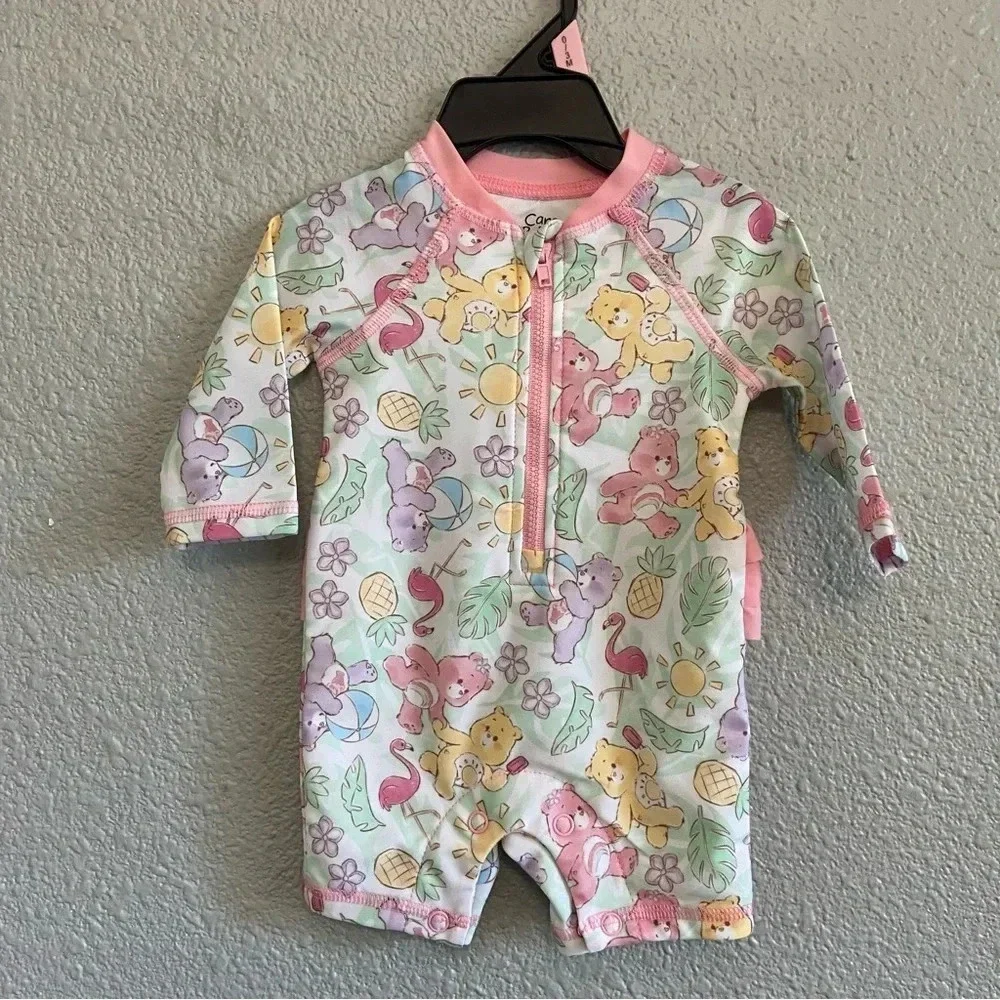 Disney Baby One Piece Swim Care Bears NWOT UPF 50+ Ruffles‎